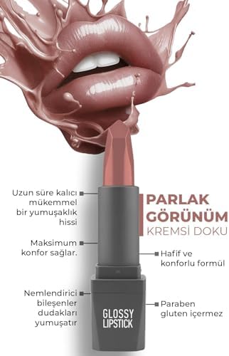 Alternative view of 315 Glossy Plum Parlak Ruj - Nemlendirici Etkili Pürüzsüz Dudak Görünümü - Glossy Lipstick