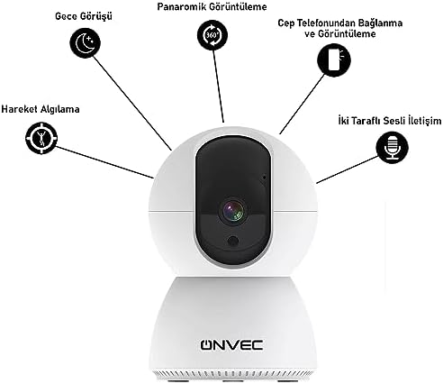 Alternative view of Onvec Akıllı Kamera X100, 1080P Full HD, Hareket Tespit ve Takibi, 360°, 5m Gece Görüşü, Çift Yönlü Sesli İletişim, Bulut/Yerel Depolama, İç Mekan Wi-Fi Güvenlik Kamerası
