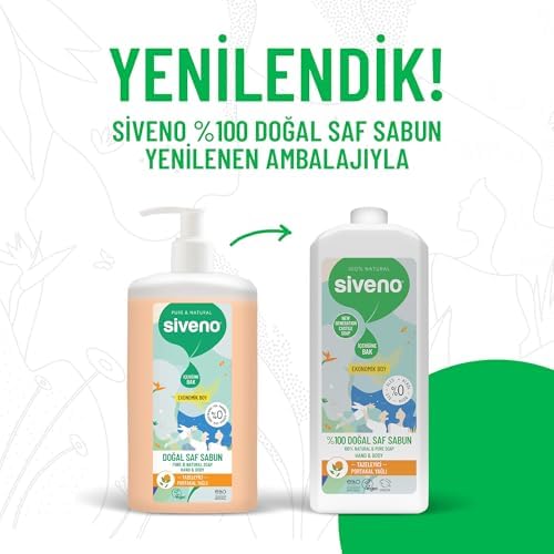 Alternative view of Siveno %100 Doğal Sıvı Kastil Sabun Portakal Yağlı Yoğun Nemlendirici Arındırıcı Bitkisel Vegan 1000 ml