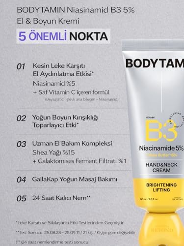 Alternative view of Bodytamin Niacinamide B3%5 El ve Boyun Kremi Masaj Başlık Aydınlatıcı Sıkılaştırıcı Nemlendirici 60 ml