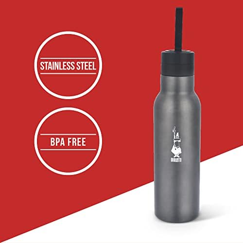 Alternative view of - Termal Şişe - 750mL - Koyu Gri Renk - Paslanmaz Çelik - Çift Katmanlı - 12 Saat 24 Saat Soğuk Tutar - Hava Geçirmez Vidalı Kapak Özelliği - Özel Silikon Conta Sayesinde Sızdırmaz Şişe