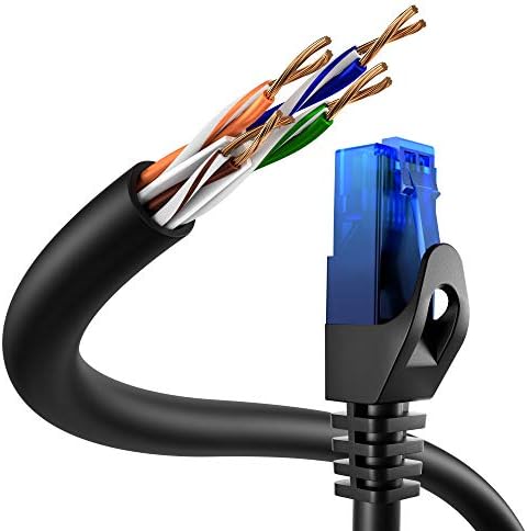 Alternative view of – Ethernet Kablosu, Ağ Kablosu, LAN – 5m – 0,25-30m arasında mevcuttur (10Gbps, Gigabit Ağlar için Fiber Hızı, ile Switch/Router/Modem, siyah/mavi)
