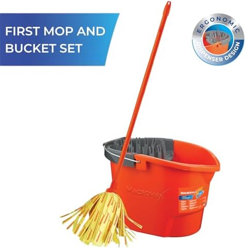 First Pratik Sıkmalı Paspas Seti Yüksek Emici Şerit Mop ve Kova