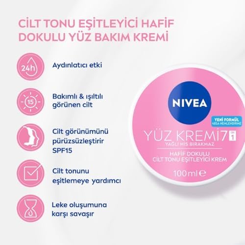 Alternative view of Cilt Tonu Eşitleyici Yüz Kremi 100 ml, Eşit Cilt Tonu, 24 Saat Nemlendirici Yüz Kremi, SPF15 ile Güneş Koruyucu, Hızlı Emilir, Cilt Leke Oluşumunu Önlemeye Yardımcı, Hassas Ciltler için