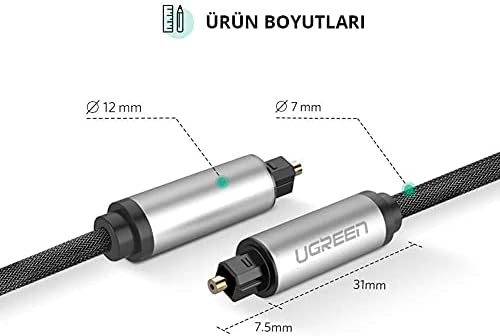 5.1 Dijital Toslink Optik Ses Kablosu 1.5 Metre