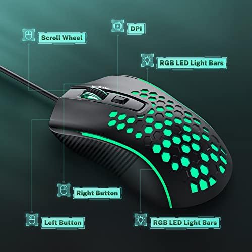 AULA S11 3600DPI RGB Optik Oyuncu Mouse, Siyah - Görsel 3