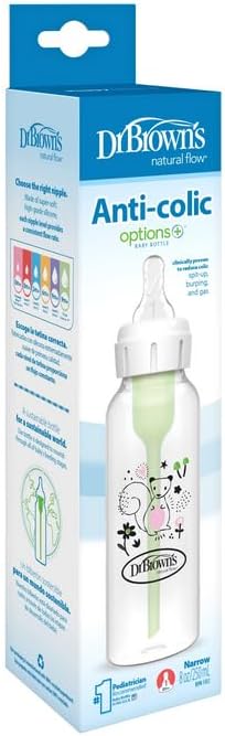 8 oz/ 250 ml Dar Ağız Anti-Kolik PP Sincap Desenli Biberon, Tekli Paket