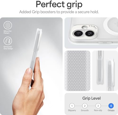16 Plus ile Uyumlu MagSafe Kılıf UltraSheer Mag Sararmaya Dayanıklı Hava Kanalı Teknolojisi™ Askeri Sınıf Koruma Clear Mat Kapak - ACS08249 - Görsel 2
