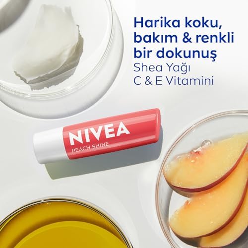 Şeftali Dudak Bakım Kremi 4,8 gr, 24 Saat Nemlendirici, Doğal Yağlar, Gün Boyu Dudak Bakımı, Şeftali Kokusu, Hafif Şeftali Rengi