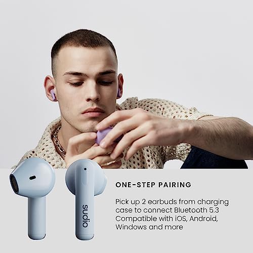 A1 Blue, Bluetooth'lu kulaklık, kompakt kablosuz şarj yuvası, IPX4 korumalı, entegre mikrofonlu gürültü geçiren kulaklık, birinci sınıf kristal ses