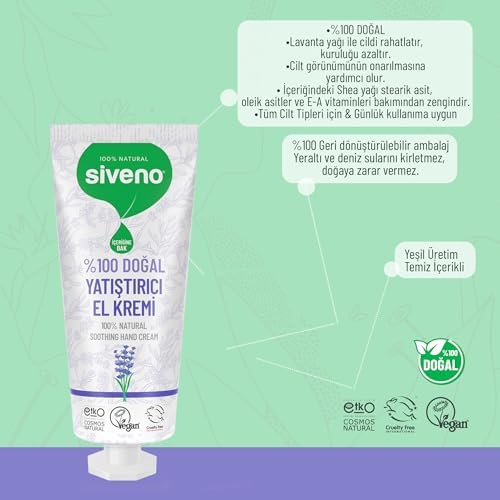 Alternative view of Siveno%100 Doğal El ve Vücut Kremi Lavanta Cilt Yatıştırıcı Onarıcı Yoğun Nemlendirici Vegan 30 ml