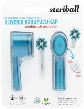 ŞARJLI VE PİLLİ DİŞ FIRÇALARI İÇİN HİJYENİK DİŞ FIRÇASI KORUMA KABI-2'Lİ MAVİ