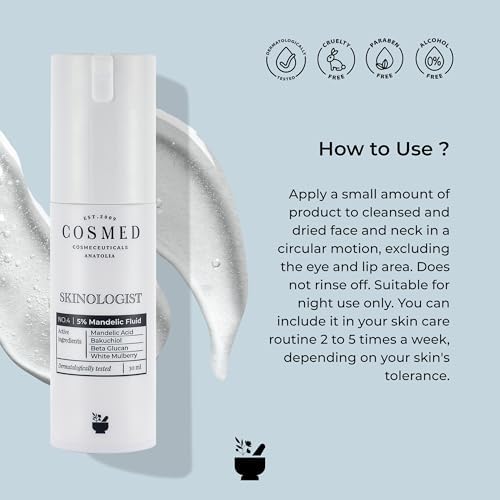 Cosmed Mandelik Asit, Bakuchiol İçeren Krem Jel - 5% Mandelic Fluid - 30 ml