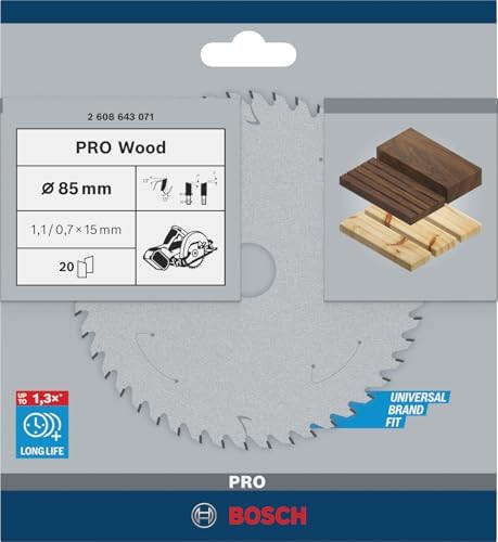 Professional Accessories dairesel testere bıçağı Optiline ahşap, 85 x 15 x 1.1 mm, diş sayısı 20, 1 adet, 2608643071 - Görsel 3