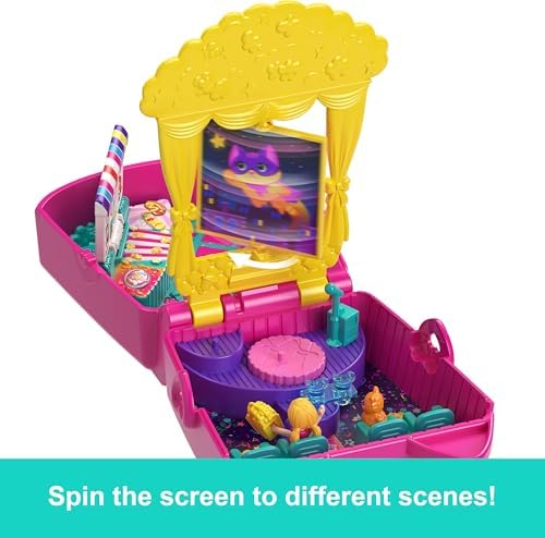 Alternative view of Polly mini bebek ve aksesuarları ile patlamış mısır temalı Kedicik Sineması mini oyun seti, mikro bebek ve kedicik figürü dahil 8 aksesuar, JFV01