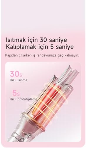 Alternative view of Otomatik Saç Maşası Kalın Su Dalgası 32mm - 30 Saniyede Isınma (Pembe)