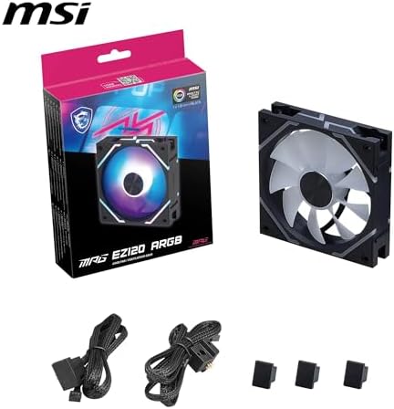 MSI MPG EZ120 ARGB Manyetik Daisy-Chain 120mm ARGB Kasa Fanı, Siyah, Patentli Manyetik Bağlantı Bloğu - Görsel 3