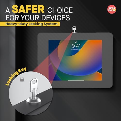 Alternative view of CTA Digital: iPad Mini (1-5), Tab A 8 ve Tab E8 için Premium Küçük Kilitleme Duvar Montajı, Siyah