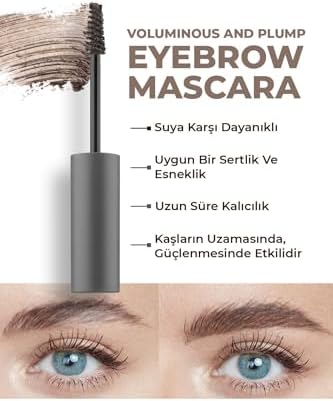 Suya Dayanıklı Kalıcı Etki Yoğun Pigmentli Kahverengi Kaş Sabitleyici Maskara - Eyebrow Mascara 801