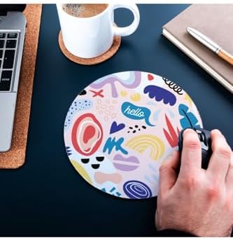 Alternative view of Minimal Renkli Tasarımlı Yuvarlak Mousepad - Mouse Pad - Fare Altlığı