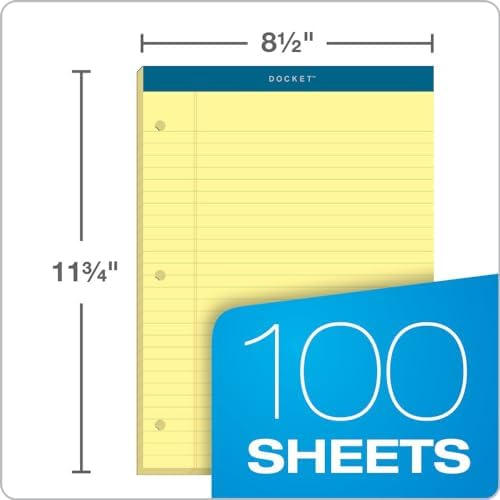 Alternative view of Tops Double disket Writing Tablet ile ekstra sert arka taraf, 8 – 1/2 x 11 – 3/10,2 cm, delikli, 3-delik delikli, Kanarienvoegel, Legal/Genişlik Rule, 100 yaprak Pro blok, 3 PADS Pro Pack (63392)