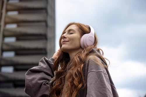 Headpods Pro 2 Kulak Üstü Kulaklık - Kulak Üstü Katlanabilir Bluetooth Kulaklık, Dahili Mikrofonlu Hafif Kablosuz Kulaklık, 50+ Saat Kablosuz Çalma Süresi, PillowFoam Konforu - Pembe - Görsel 3
