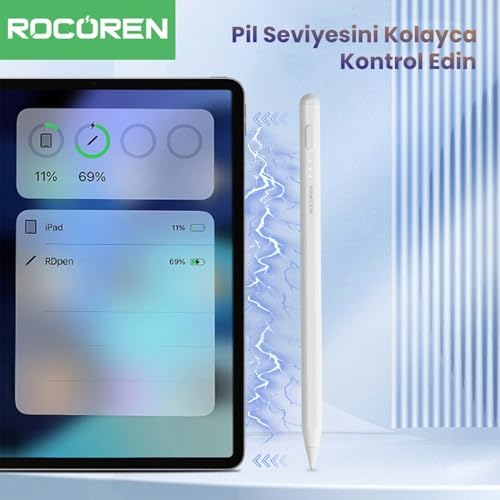 Stylus iPad Uyumlu Avuç İçi Red Manyetik Eğime Duyarlı Yazı ve Çizim Kalemi