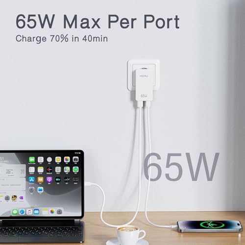 HP-C36 65 Watt GaN Şarj Adaptörü 100 Cm Kablo 2-Port Charger Hızlı Şarj Seti Type-C Kablo Dahildir Charge 3.0