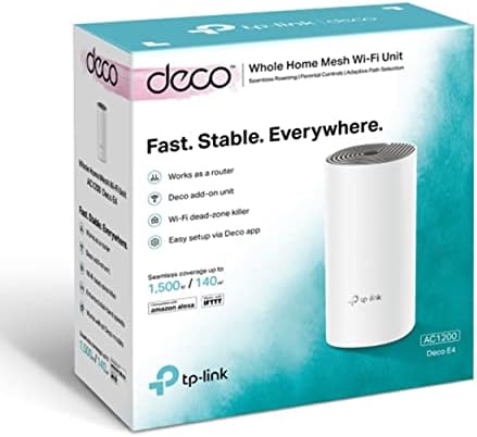 Deco E4 1-Pack, AC1200 Mbps, Dual-Band, 10/100Mbps Portları, 100 Cihaza Kadar Bağlanılabilirlik, Mobil Uygulama ile Kolay Kurulum, Wi-Fi 5 Mesh Sistemi - Görsel 3