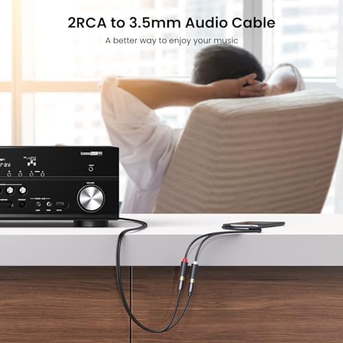 Alternative view of 3.5mm Erkek - 2 RCA Dişi Jaklı Ses Kablosu Y Adaptörü Altın Kaplama Kulaklık Kablosu, 25cm, 10547