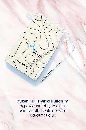 Alternative view of Dil Temizleme Aparatı/Dil Sıyırıcı Kese + Stand Hediyeli Full 304 Surgical Stainless Steel