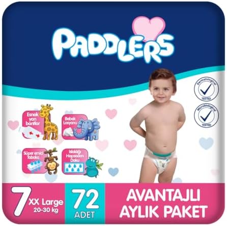 Bebek Bezi 7 Numara XX-Large (20-30 Kg) 72 Adet – Aylık Paket, Yüksek Emicilik