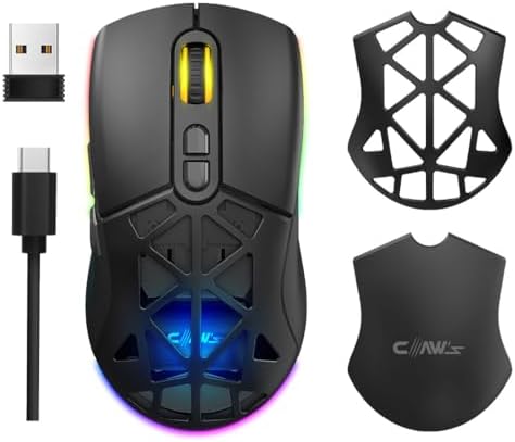 Nexus Air Kablosuz 10000 Dpi Pixart PMW3325 Sensör Makro Yazılımlı & Değiştirilebilir Kapaklı RGB Kablosuz Gaming Mouse - Siyah - Görsel 3