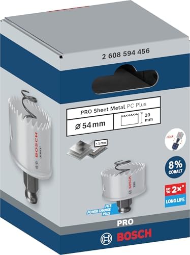 1 x Pro Sheet Metal Power Change Plus Delikli Testere (Paslanmaz Çelik Levhalar, Çelik Levhalar, Ø 54 mm, Profesyonel Aksesuar Döner Matkap/Sürücü) - Görsel 3