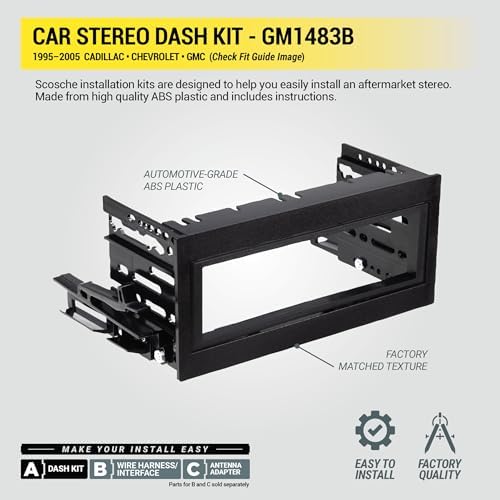 Alternative view of Scosche Dash Kit 1995 – 02 General Motors 1500 serisi için tam boy kamyon kiti