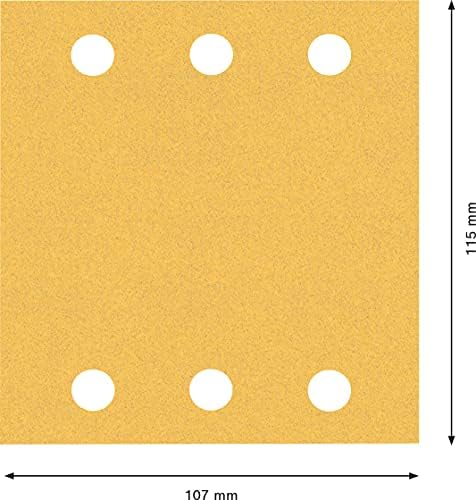 Professional 10x EXPERT C470 Zımpara Kağıtları 6 Delikli (Boyalı ahşap, Sert ahşap, 115x107 mm, Kum kalınlığı 120, Aksesuar Titreşimli Zımpara Makinesi) - Görsel 3