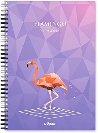 2018044/1 Polygonal Esnek Karton Kapak, Siyah Spiralli Renkli Kenar Boyama Çizgili Flamingo