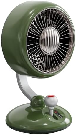 Q3 120° Salınımlı 3 Kademeli LED Işıklı Şarjlı Masaüstü Fan Vantilatör Retro Yeşil - Görsel 3