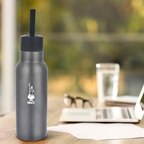 - Termal Şişe - 750mL - Koyu Gri Renk - Paslanmaz Çelik - Çift Katmanlı - 12 Saat 24 Saat Soğuk Tutar - Hava Geçirmez Vidalı Kapak Özelliği - Özel Silikon Conta Sayesinde Sızdırmaz Şişe