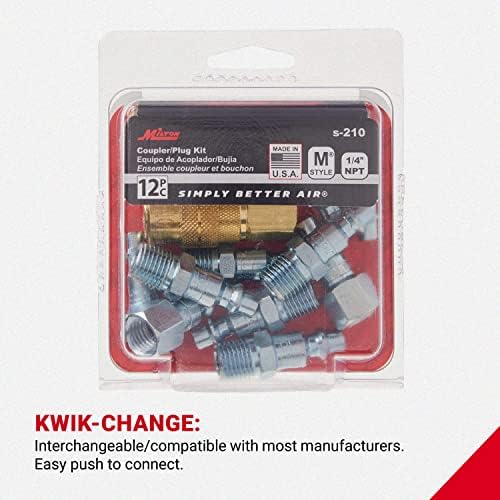 Milton S-210 1/10,2 cm NPT M Style kavrama ve fiş-Set – 12 adet
