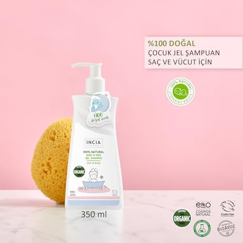 %100 Doğal Organik Sertifikalı Bebek ve Çocuk Jel Şampuanı Saç Vücut Lavanta Konak Önleyici 350 ml