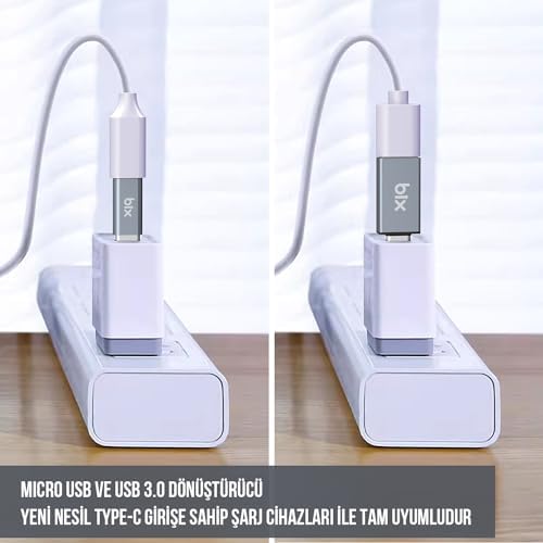 ADP-04 2'si 1 Arada Type-C Micro USB ve USB Çevirici Dönüştürücü Adaptör - Görsel 3