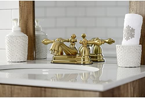 Brass KS3607AL Restorasyon 4" Centerset Banyo Bataryası, Fırçalanmış Pirinç, 6.38 x 4.5 x 3.06