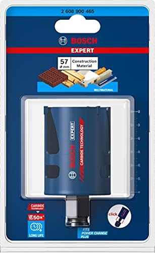 Professional 1x EXPERT Construction Material Delik Açma Testereleri (Yumuşak ahşap, Sunta, Tuğla, Yumuşak döşemeler, Fiber plastik GFK, CFK, Ø 57 mm, Aksesuar Darbeli Matkap/Vidalama) - Görsel 3