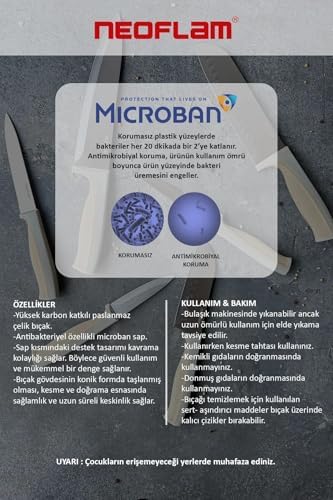 Alternative view of Microban Soyma Bıçağı 8Cm, Gri D-NEOGPK008