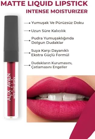 Alternative view of Uzun Süre Kalıcı Kadifemsi Kuruma Yapmayan Mat Likit Ruj - Lipstick 515 Cranberry