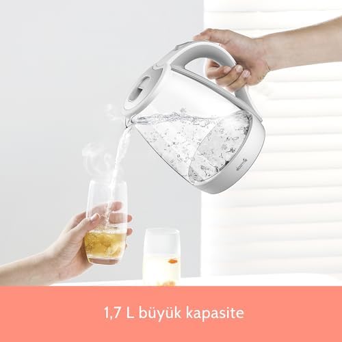 Alternative view of Sh30W 1,7Lt Mavi Işıklı Cam Kettle & Su Isıtıcı