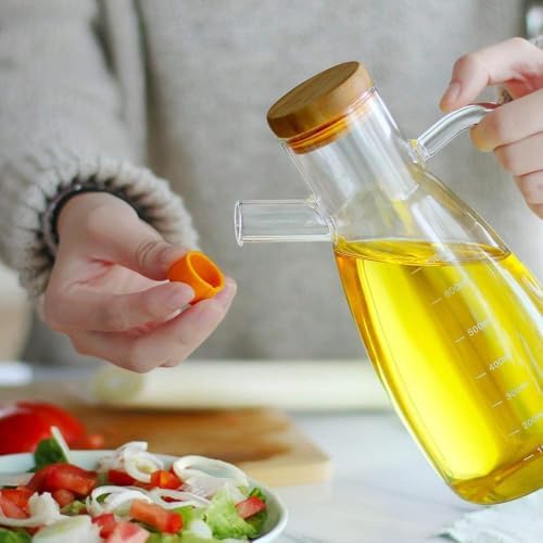 Alternative view of Yağdanlık Bambu Kapaklı Borosilikat Cam Yağlık Tezgah Üstü Zeytinyağ Şişesi Pratik Nar Ekşisi Nerdek Şişesi 900 ML