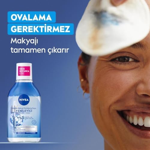 Micellar Yenileyici Makyaj Temizleme Suyu 400 ml,Suya Dayanıklı Makyajı Çıkarır,Ovalaa Gerektirmez, Serum İçerikli,Pantenol