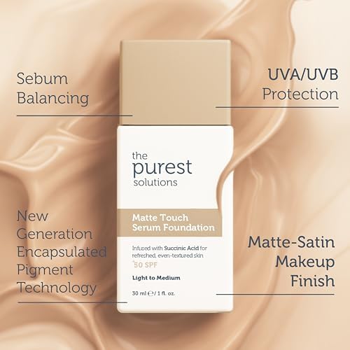 Alternative view of The Purest Solutions Sebum Dengeleyici & Matlaştırıcı Serum Fondöten SPF 50, 30 Mililitre – Açık/Orta Ton